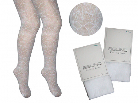 Колготки белые капроновые 15 DEN для девочки   BELINO